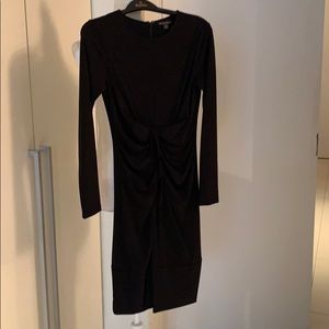 Brooks brothers black work dress with tie detail